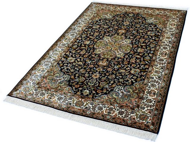 Seidenteppich »Kashan 9236«, Kayoom, rechteckig, Höhe 10 mm, Einzelstück mit Zertifikat, Wohnzimmer-Teppiche-Inspirationen