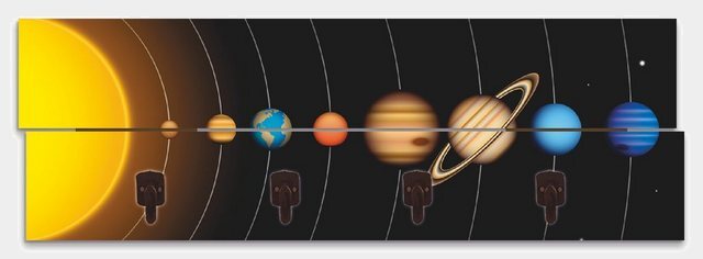 Artland Garderobenpaneel »Vector Sonnensystem mit Planeten«, platzsparende Wandgarderobe aus Holz mit 4 Haken, geeignet für kleinen, schmalen Flur, Flurgarderobe-Garderoben-Inspirationen