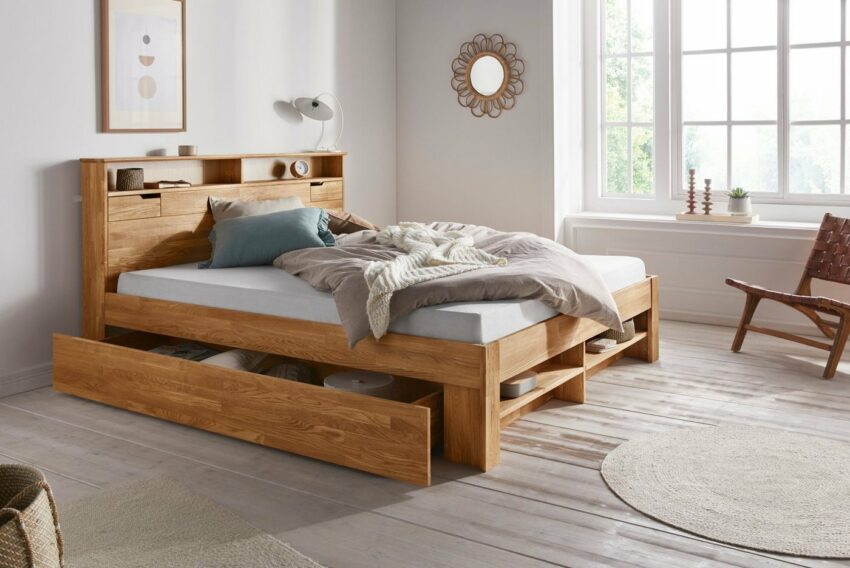 andas Einzelbett »Dalia« (3-St), aus massivem Eichenholz, in diversen Breiten, verschiedene Staumöglichkeiten-Betten-Ideen für dein Zuhause von Home Trends