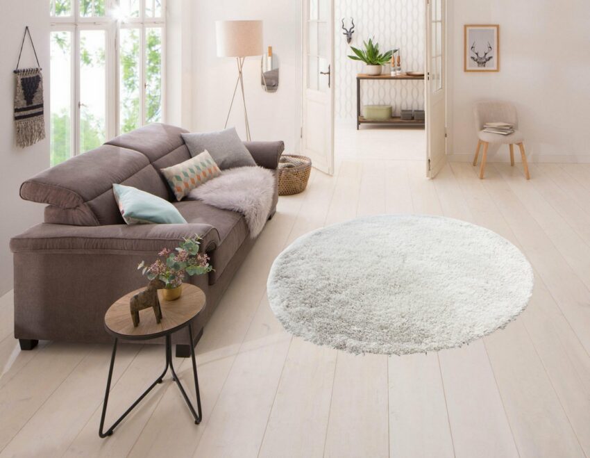 Hochflor-Teppich »Lagos«, Leonique, rund, Höhe 45 mm, besonders weich durch Microfaser-Teppiche-Ideen für dein Zuhause von Home Trends