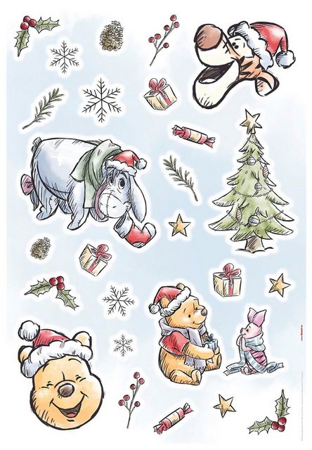 Komar Wandsticker »Winnie Pooh Christmas« (Set), 50 x 70 cm (Breite x Höhe) - 26 Sticker-Wandtattoos-Inspirationen