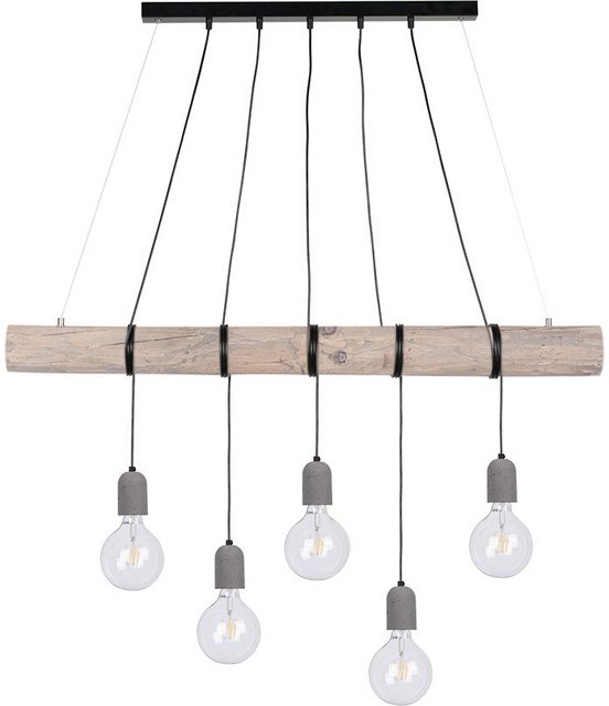 SPOT Light Pendelleuchte »TRABO CONCRETE«, Hängeleuchte, Holzbalken aus massivem Kiefernholz Ø 8-12 cm-Lampen-Inspirationen