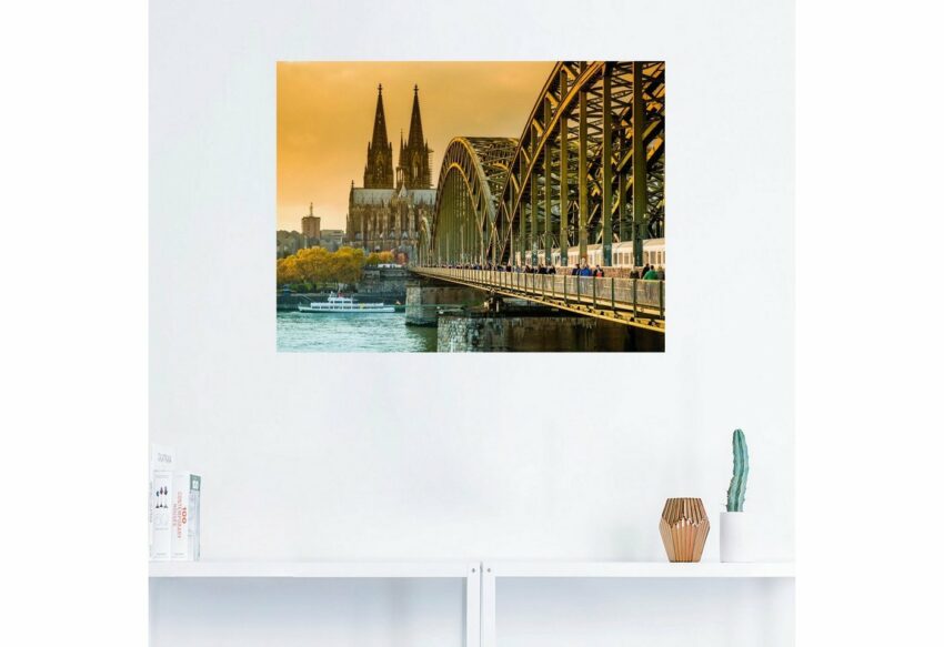 Artland Wandbild »Kölner Dom mit Hohenzollernbrücke«, Deutschland (1 Stück), in vielen Größen & Produktarten - Alubild / Outdoorbild für den Außenbereich, Leinwandbild, Poster, Wandaufkleber / Wandtattoo auch für Badezimmer geeignet-Bilder-Ideen für dein Zuhause von Home Trends