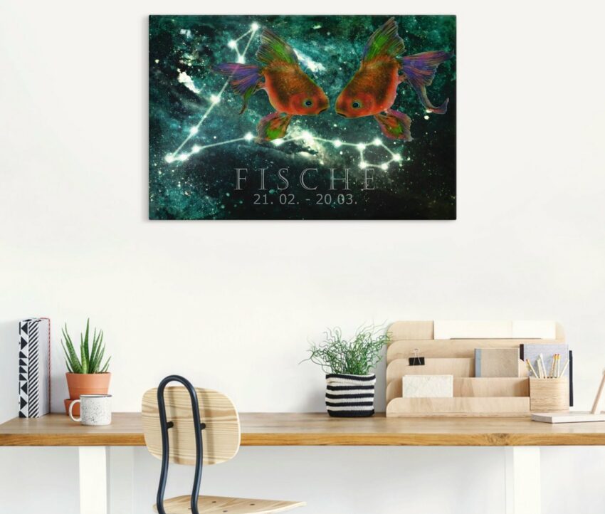 Artland Wandbild »Sternzeichen - Fische«, Bilder von Sternzeichen (1 Stück), in vielen Größen & Produktarten - Alubild / Outdoorbild für den Außenbereich, Leinwandbild, Poster, Wandaufkleber / Wandtattoo auch für Badezimmer geeignet-Bilder-Ideen für dein Zuhause von Home Trends