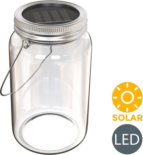 B.K.Licht LED Laterne »Solaris-Mini«, LED Solar-Licht Lampe Sonnen-Leuchte Licht Deko-Beleuchtung Glas Tisch Garten-Kerzenhalter-Inspirationen