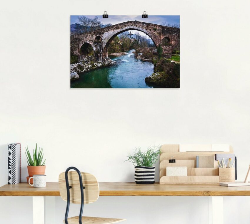 Artland Wandbild »Romanische Brücke in Nordspanien«, Brücken (1 Stück), in vielen Größen & Produktarten - Alubild / Outdoorbild für den Außenbereich, Leinwandbild, Poster, Wandaufkleber / Wandtattoo auch für Badezimmer geeignet-Bilder-Ideen für dein Zuhause von Home Trends