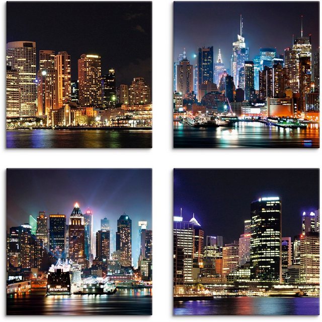 Artland Leinwandbild »Sydney Hafen und New York Times Square«, Städte (4 Stück)-Bilder-Inspirationen