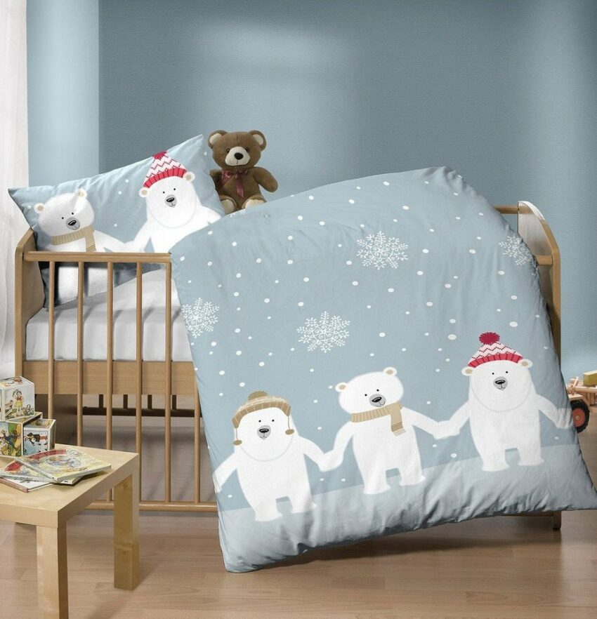 Kinderbettwäsche »Eddy«, Biberna, mit winterlichen Eisbären-Bettwäsche-Ideen für dein Zuhause von Home Trends