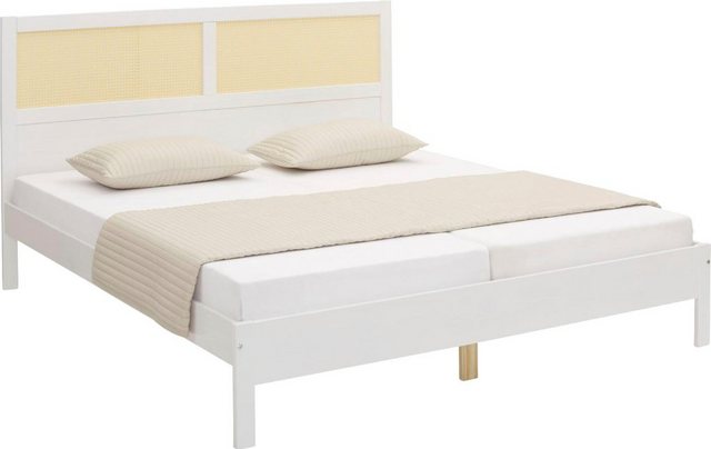 Home affaire Bett »Owen«, aus Massivholz mit Rattan Geflecht im Kopfteil, in zwei unterschiedlichen Breiten und Farbvarianten-Betten-Inspirationen