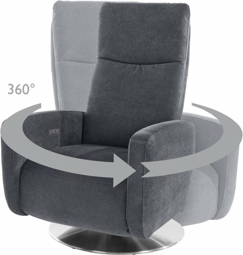 Places of Style Relaxsessel »Capriccio Luxus«, in 3 Größen S-M-L, belastbar bis ca.140 kg, mit Vario-Kopfteilverstellung, Drehfunktion, integrierter Fußstütze wahlweise manuell oder motorisch, auch mit Aufstehhilfe-Sessel-Ideen für dein Zuhause von Home Trends