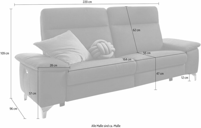 3C Carina 3-Sitzer »Florus«, mit klappbaren Armlehnen-Sofas-Ideen für dein Zuhause von Home Trends
