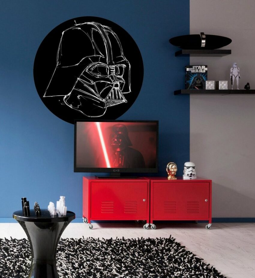 Komar Fototapete »Star Wars Ink Vader«, glatt, bedruckt, Comic, Retro, mehrfarbig, BxH: 128x128 cm, selbstklebend-Tapeten-Ideen für dein Zuhause von Home Trends