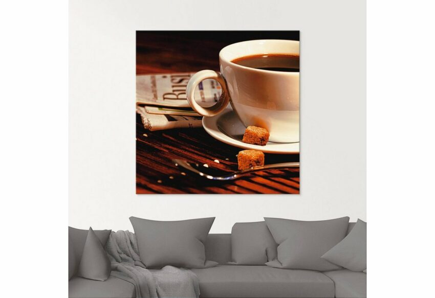 Artland Glasbild »Kaffeetasse und Zeitung«, Getränke (1 Stück)-Bilder-Ideen für dein Zuhause von Home Trends