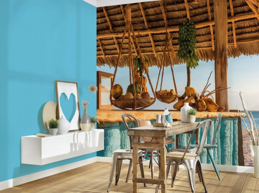 living walls Fototapete »Designwalls Beach Bar«, glatt, (5 St)-Tapeten-Ideen für dein Zuhause von Home Trends