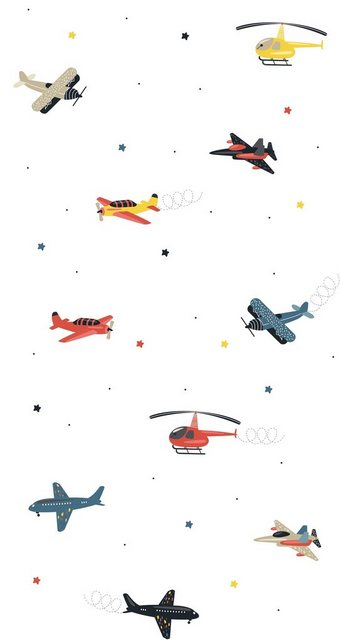 Marburg Kindertapete, matt, (1 St), Flugzeuge, Hubschrauber, gut lichtbeständig, hochwaschbeständig-Tapeten-Inspirationen