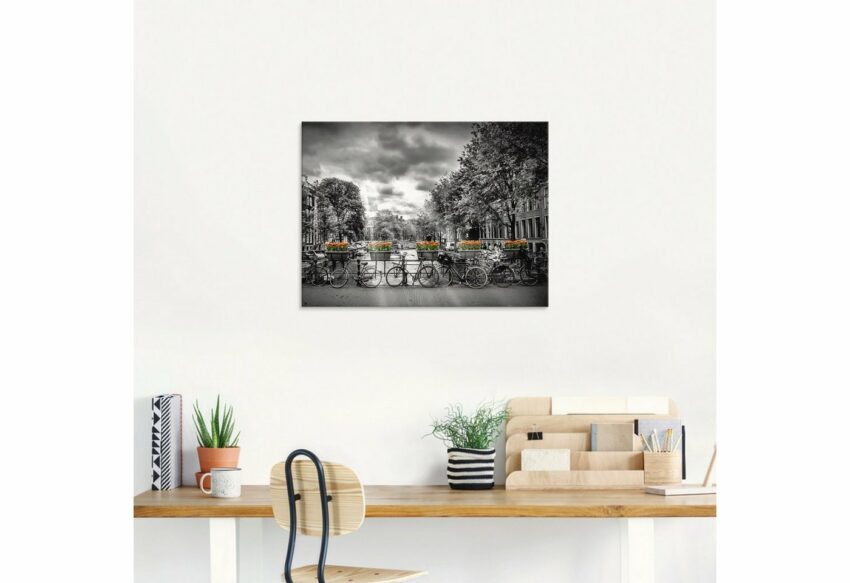 Artland Glasbild »Amsterdam Herengracht Sonnenstrahlen II«, Fahrräder (1 Stück)-Bilder-Ideen für dein Zuhause von Home Trends