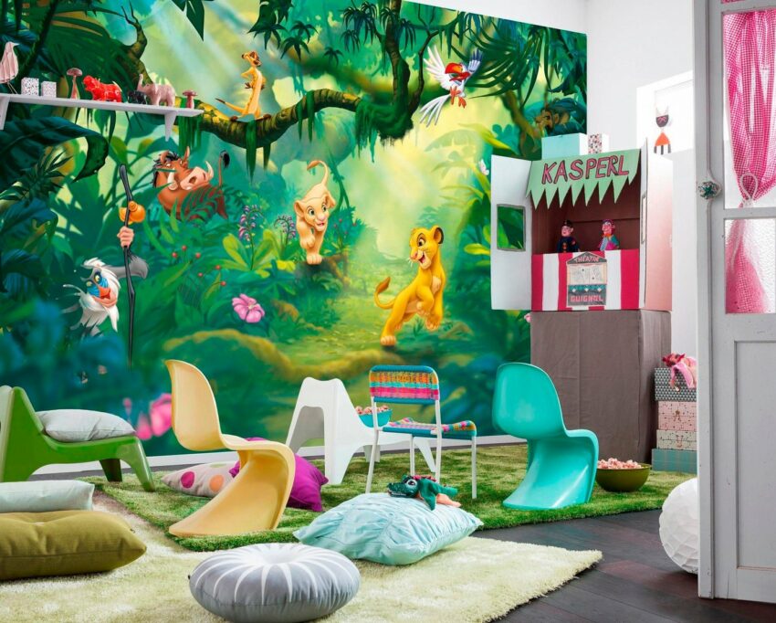 Komar Fototapete »Lion King Jungle«, glatt, bedruckt, Comic, (Set), ausgezeichnet lichtbeständig-Tapeten-Ideen für dein Zuhause von Home Trends