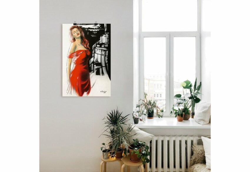 Artland Wandbild »Schönheit im roten Kleid«, Frau (1 Stück), in vielen Größen & Produktarten - Alubild / Outdoorbild für den Außenbereich, Leinwandbild, Poster, Wandaufkleber / Wandtattoo auch für Badezimmer geeignet-Bilder-Ideen für dein Zuhause von Home Trends