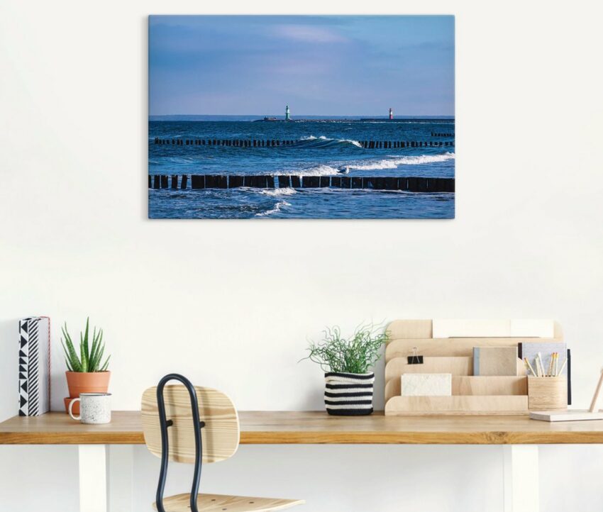 Artland Wandbild »Mole und Buhnen in Warnemünde II«, Meer Bilder (1 Stück), in vielen Größen & Produktarten - Alubild / Outdoorbild für den Außenbereich, Leinwandbild, Poster, Wandaufkleber / Wandtattoo auch für Badezimmer geeignet-Bilder-Ideen für dein Zuhause von Home Trends