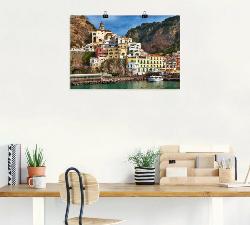 Artland Wandbild »Hafen von Amalfi an der Amalfiküste«, Italien (1 Stück), in vielen Größen & Produktarten - Alubild / Outdoorbild für den Außenbereich, Leinwandbild, Poster, Wandaufkleber / Wandtattoo auch für Badezimmer geeignet-Bilder-Ideen für dein Zuhause von Home Trends