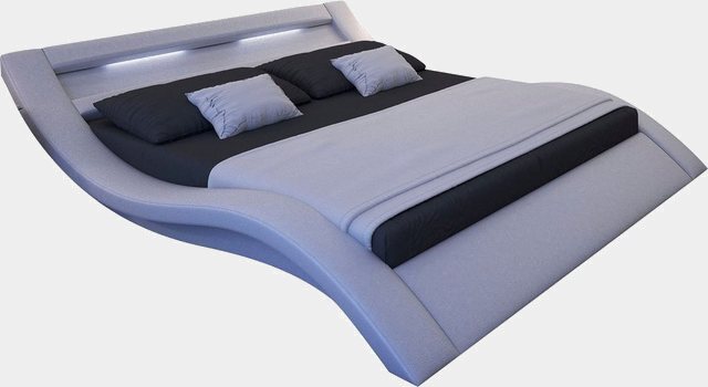 SalesFever Polsterbett, mit LED-Licht im Kopfteil, Lounge Bett in moderner Form, Design Bett in Kunstleder-Betten-Inspirationen
