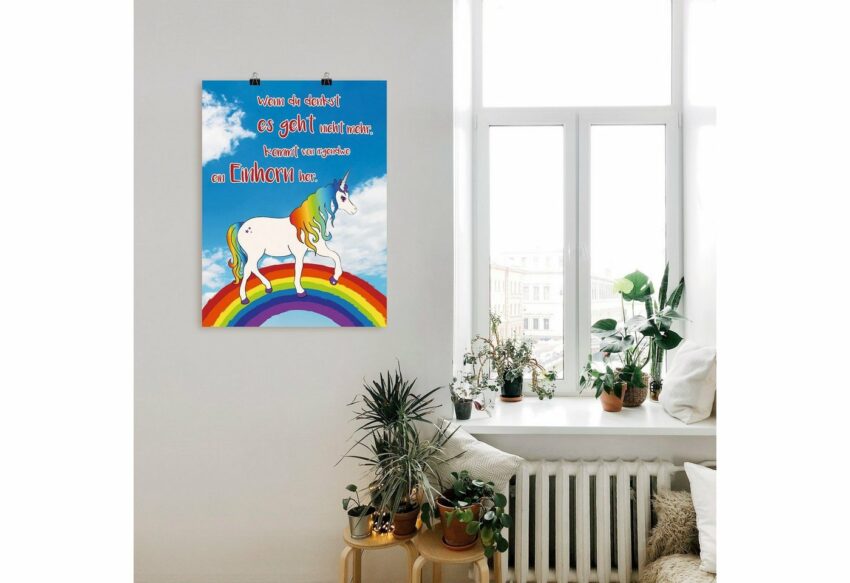Artland Wandbild »Einhorn mit Regenbogen«, Animal Fantasy (1 Stück), in vielen Größen & Produktarten -Leinwandbild, Poster, Wandaufkleber / Wandtattoo auch für Badezimmer geeignet-Bilder-Ideen für dein Zuhause von Home Trends