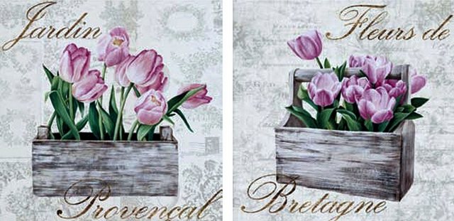 Home affaire Kunstdruck »R.DELLAL / Jardin Provencal, Fleurs de Bret.«, (Set, 2 Stück)-Bilder-Inspirationen