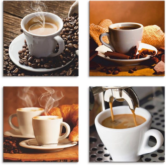 Artland Leinwandbild »Kaffee Bilder«, Getränke (4 Stück)-Bilder-Inspirationen
