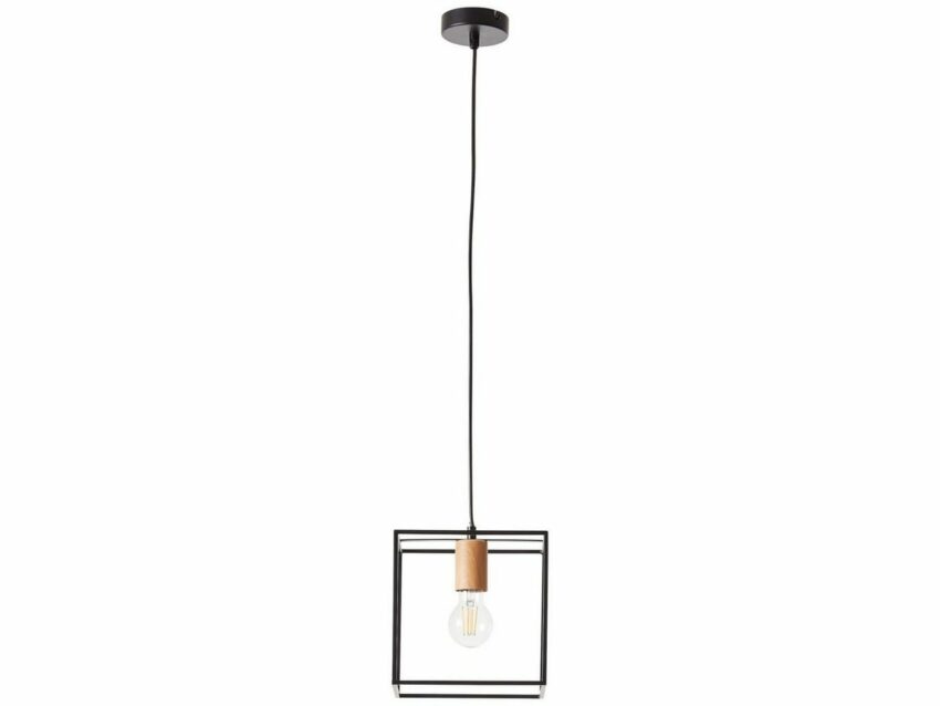 Brilliant Leuchten Pendelleuchte »Arica«, Hängelampe 20x20cm schwarz/holzfarbend-Lampen-Ideen für dein Zuhause von Home Trends