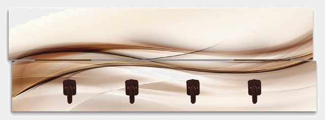 Artland Garderobenpaneel »Braune abstrakte Welle«, platzsparende Wandgarderobe aus Holz mit 4 Haken, geeignet für kleinen, schmalen Flur, Flurgarderobe-Garderoben-Inspirationen
