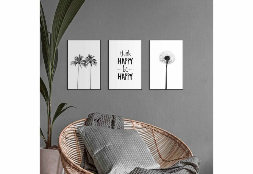 Reinders! Wandbild »Froh Pusteblume - Strand - Palme - Modern«, (3 Stück)-Bilder-Ideen für dein Zuhause von Home Trends