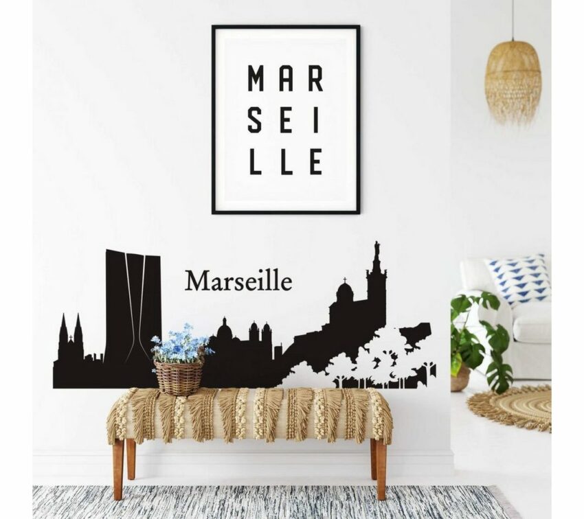 Wall-Art Wandtattoo »XXL Stadt Skyline Marseille 120cm« (1 Stück)-Wandtattoos-Ideen für dein Zuhause von Home Trends