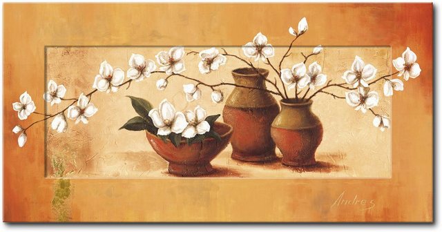 Artland Wandbild »Weiße Kirschblüten in roten Vasen II«, Vasen & Töpfe (1 Stück)-Bilder-Inspirationen