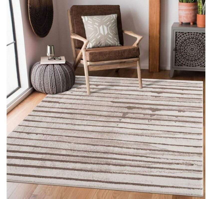 Teppich »Moda«, Carpet City, rechteckig, Höhe 11 mm, Kurzflor, Modern, Streifen-Muster, Wohnzimmer-Teppiche-Ideen für dein Zuhause von Home Trends