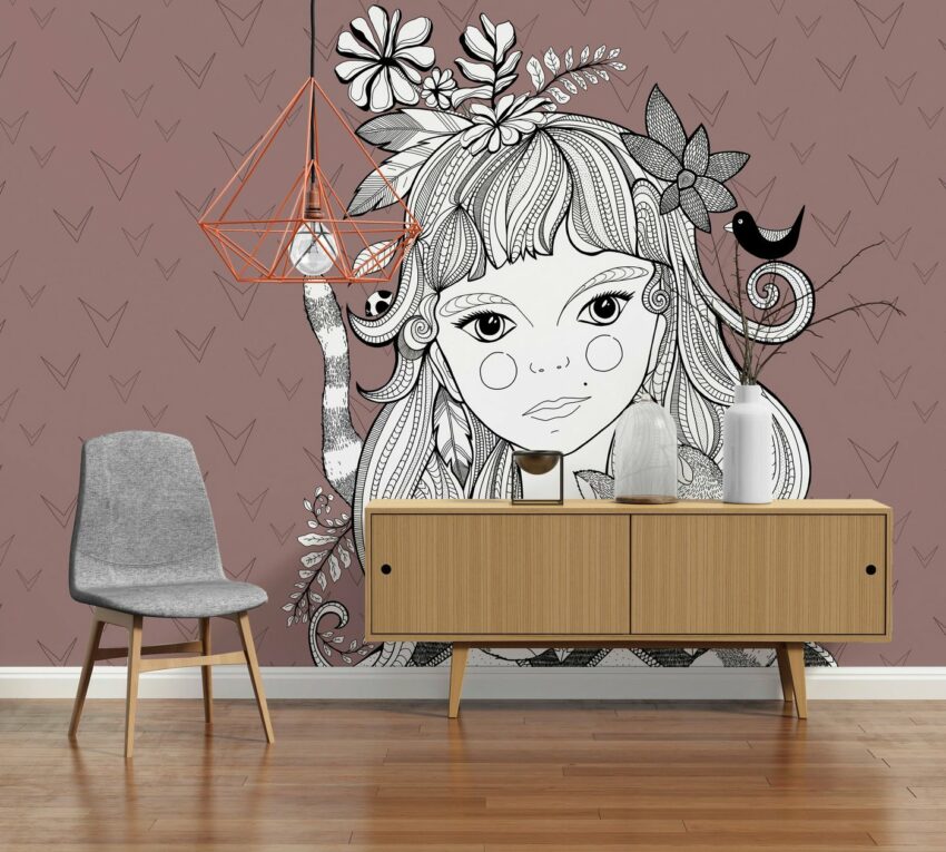 living walls Fototapete »ARTist Catgirl«, (Set, 4 St), Vlies, glatt-Tapeten-Ideen für dein Zuhause von Home Trends