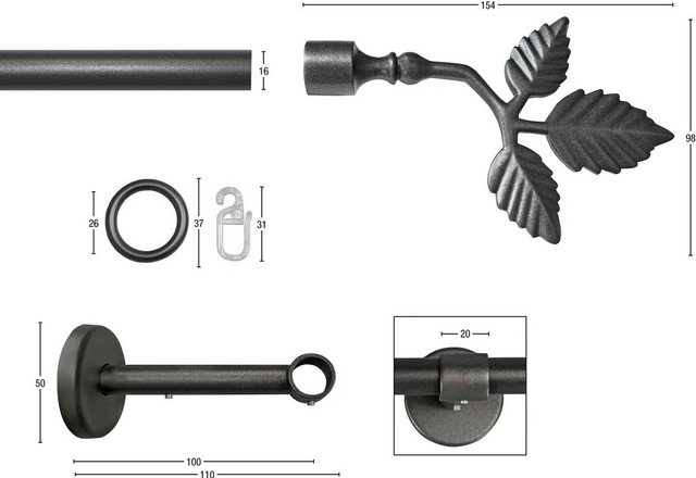 Gardinenstange »Rustika Blatt«, GARESA, Ø 16 mm, 1-läufig, Wunschmaßlänge-Gardinenstangen-Inspirationen