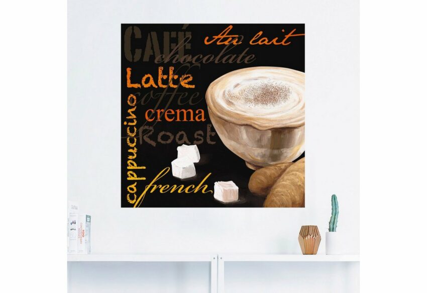 Artland Wandbild »Cappuccino - Kaffee«, Kaffee Bilder (1 Stück), in vielen Größen & Produktarten - Alubild / Outdoorbild für den Außenbereich, Leinwandbild, Poster, Wandaufkleber / Wandtattoo auch für Badezimmer geeignet-Bilder-Ideen für dein Zuhause von Home Trends