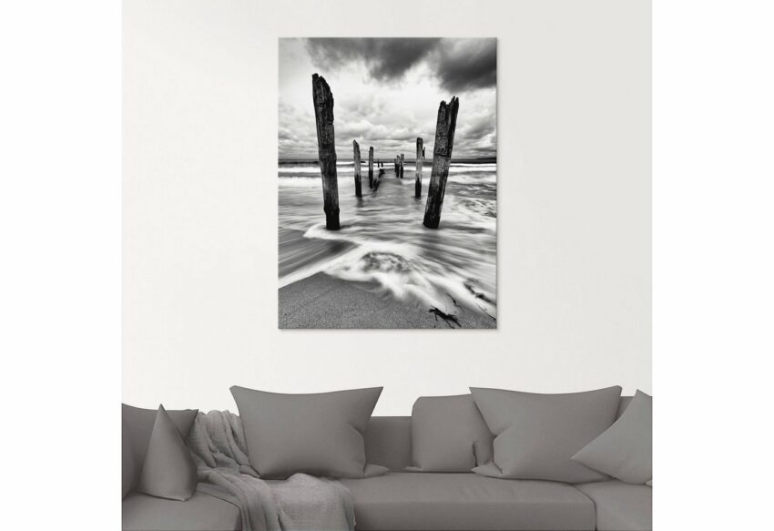 Artland Glasbild »Holzstangen am Ostseestrand«, Küste (1 Stück)-Bilder-Ideen für dein Zuhause von Home Trends