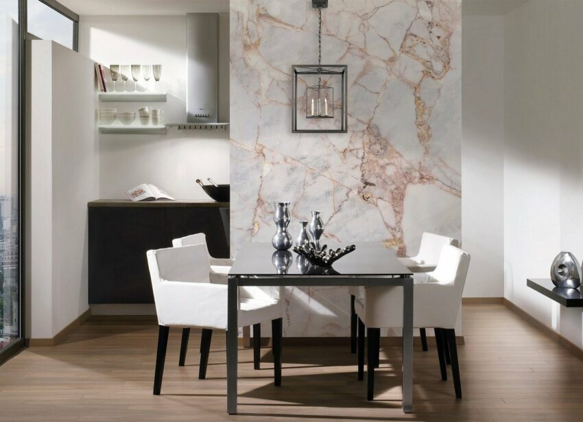 living walls Fototapete »Designwalls Gray Light Marble«, glatt, (5 St)-Tapeten-Ideen für dein Zuhause von Home Trends