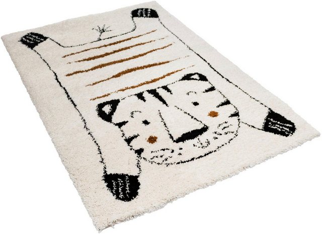 Kinderteppich »NOMAD - White Tiger«, Primaflor-Ideen in Textil, rechteckig, Höhe 35 mm, Hochflor, Motiv Tiger, Kinderzimmer-Teppiche-Inspirationen