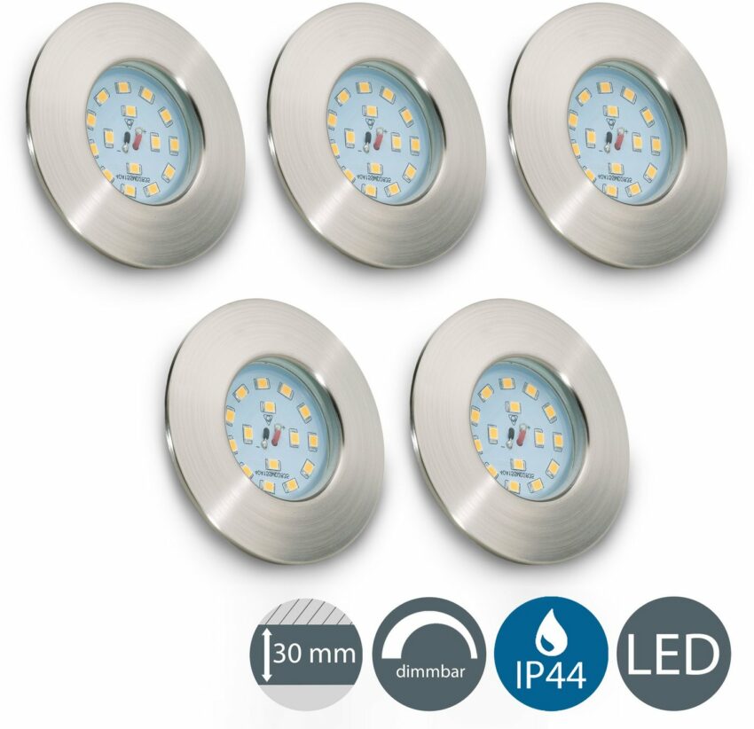 B.K.Licht LED Einbauleuchte »Iris V«, LED Einbaustrahler dimmbar ultra flach (30mm) inkl. 5W 470 Lumen LED-Modul Badspot-Lampen-Ideen für dein Zuhause von Home Trends