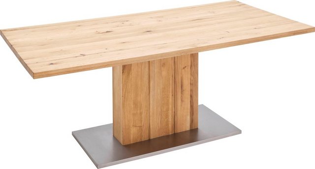 MCA furniture Esstisch »Greta«, Esstisch Massivholz mit Baumkante, gerader Kante oder geteilter Tischplatte-Tische-Inspirationen