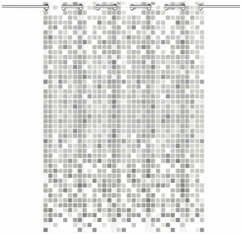 Eisl Duschvorhang »Mosaik GRAU« Breite 180 cm, waschbarer Antischimmel Textil Vorhang (Höhe 200 cm), blickdichter Vorhang auch für die Badewanne, graues Mosaik-Design-Duschvorhänge-Ideen für dein Zuhause von Home Trends