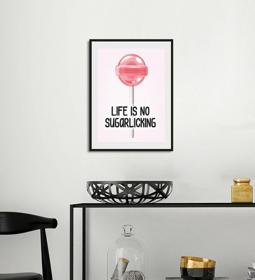 queence Bild »LIFE IS NO SUGARLICKING«, Schriftzug (1 Stück)-Bilder-Ideen für dein Zuhause von Home Trends