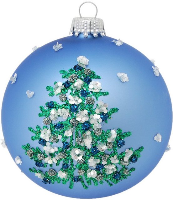 Krebs Glas Lauscha Weihnachtsbaumkugel »CBK03466« (1 Stück), aus Glas, mit Weihnachtsbaum-Motiv-Weihnachtskugeln-Inspirationen