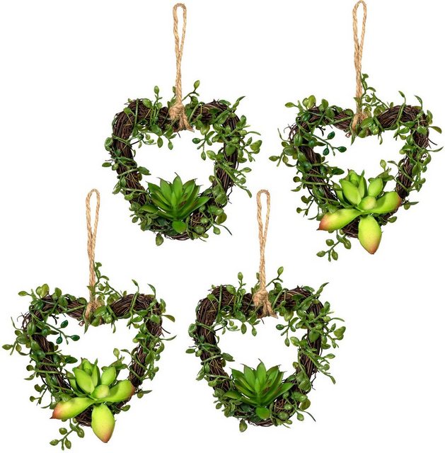 Künstliche Zimmerpflanze »Mühlenbeckiaherzen« Sukkulente, Creativ green, Höhe 12 cm, 4er Set-Kunstpflanzen-Inspirationen