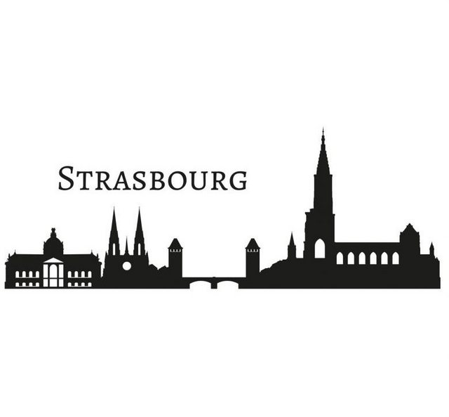 Wall-Art Wandtattoo »Stadt Skyline Strasbourg 120cm« (1 Stück)-Wandtattoos-Inspirationen