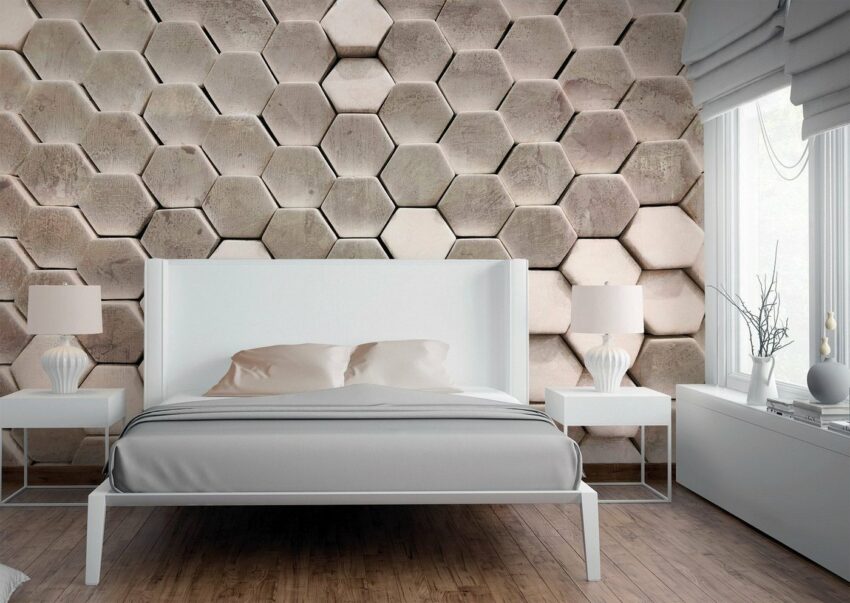 living walls Fototapete »Designwalls Hexagon Surface 2«, glatt, (5 St)-Tapeten-Ideen für dein Zuhause von Home Trends