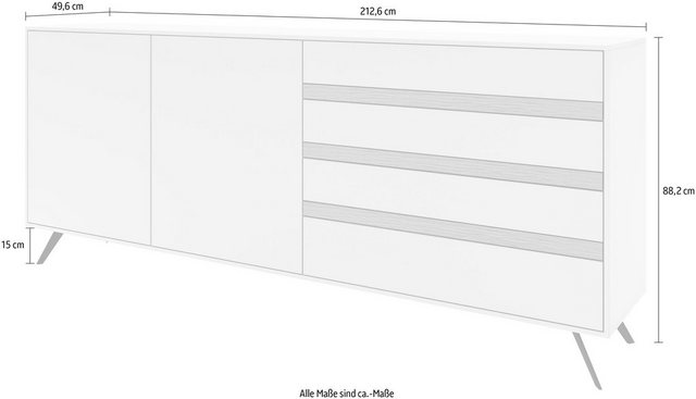 GWINNER Sideboard »CALEA«, mit Akzentstreifen, Breite 212,6 cm-Sideboards-Inspirationen