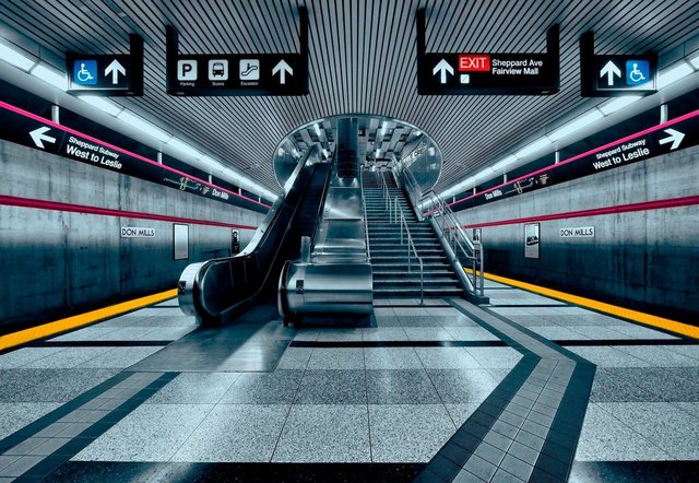 Komar Fototapete »Subway«, glatt, bedruckt, Stadt, Kunst, (Set), ausgezeichnet lichtbeständig-Tapeten-Inspirationen